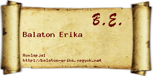 Balaton Erika névjegykártya
